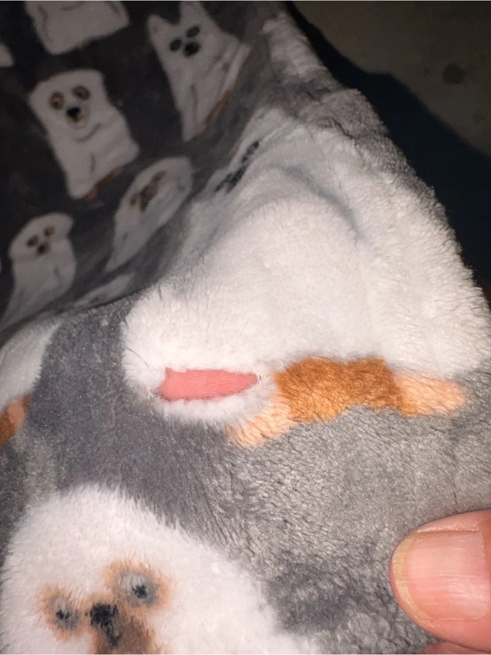 Cozy Dog Print Throw Blanket in Cream and Dark Brown - Plush Pet Blanket